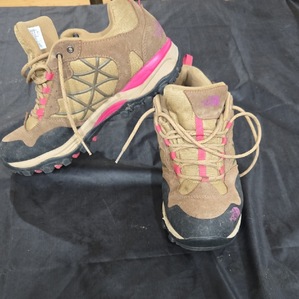 The North Face Women's Tan and Pink Athletic Shoes